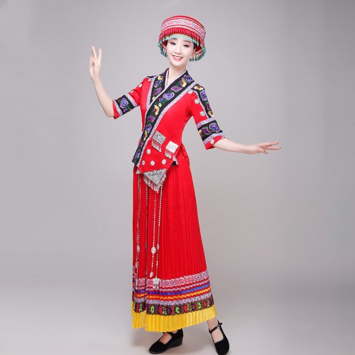  Miao hmong Minority performance costumes Female Yi performance costumes